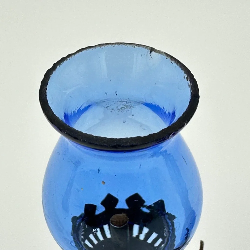Vintage Miniature Kerosene Oil Lamps Pair 5.5